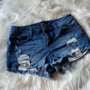 Distressed Jean Shorts